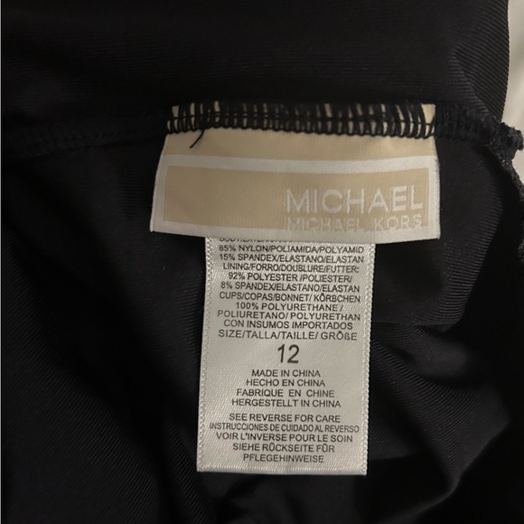 MICHAEL KORS Off the Shoulder Ruffled Tummy Control One-Piece Swimsuit, Size 12 - Picture 4 of 4